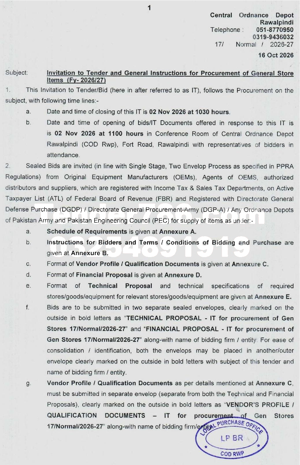 Tender Document