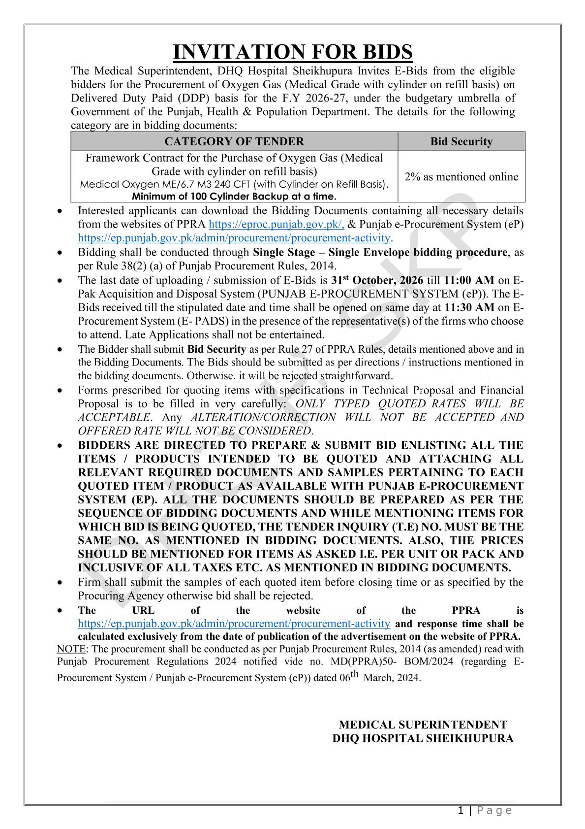 Tender Document