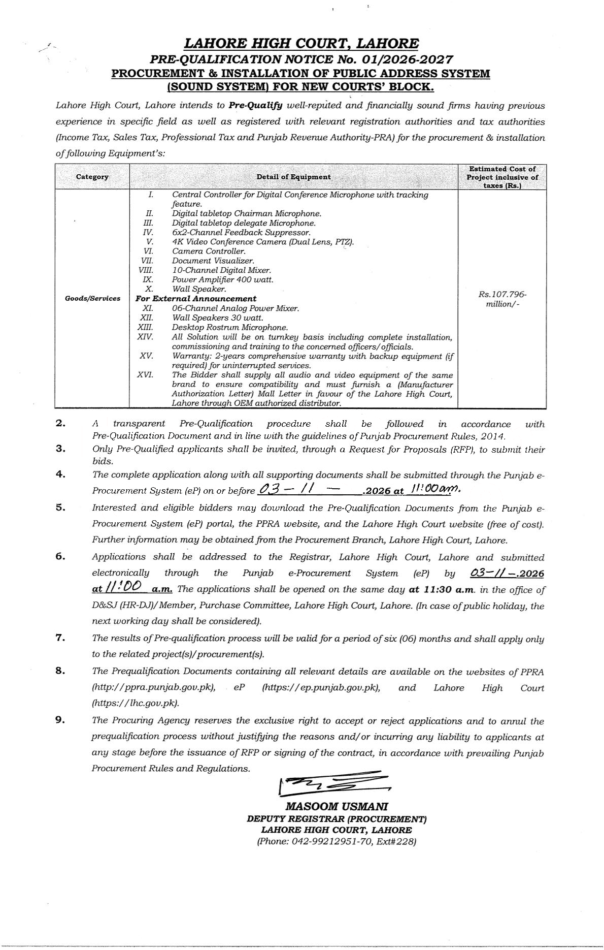 Tender Document