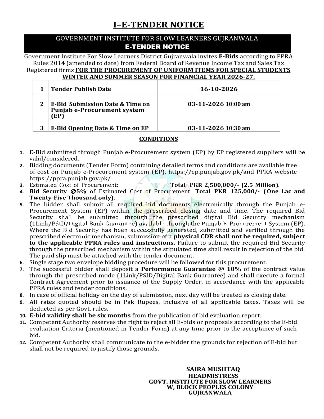 Tender Document