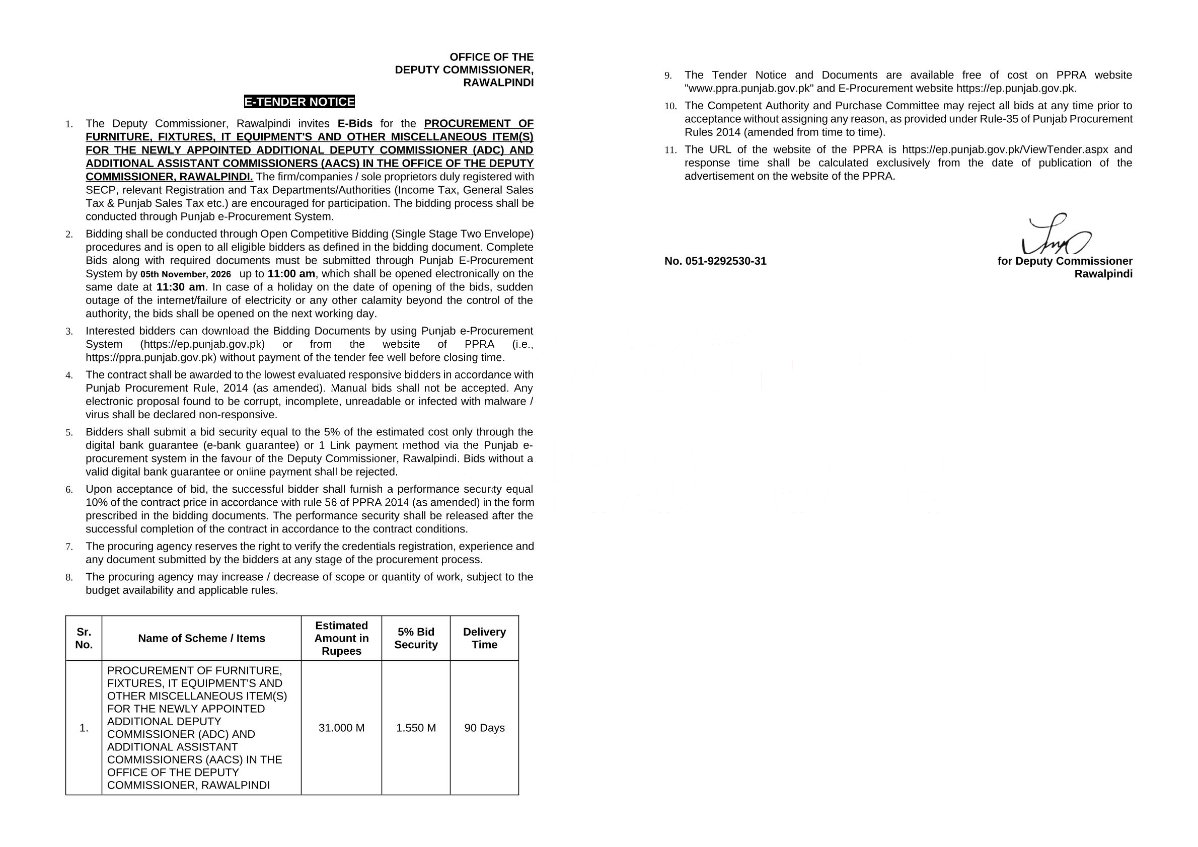 Tender Document