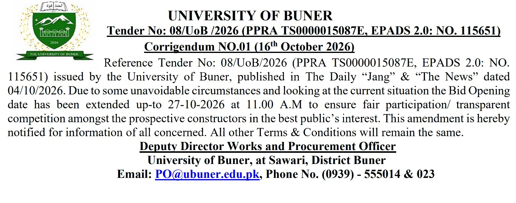 Tender Document