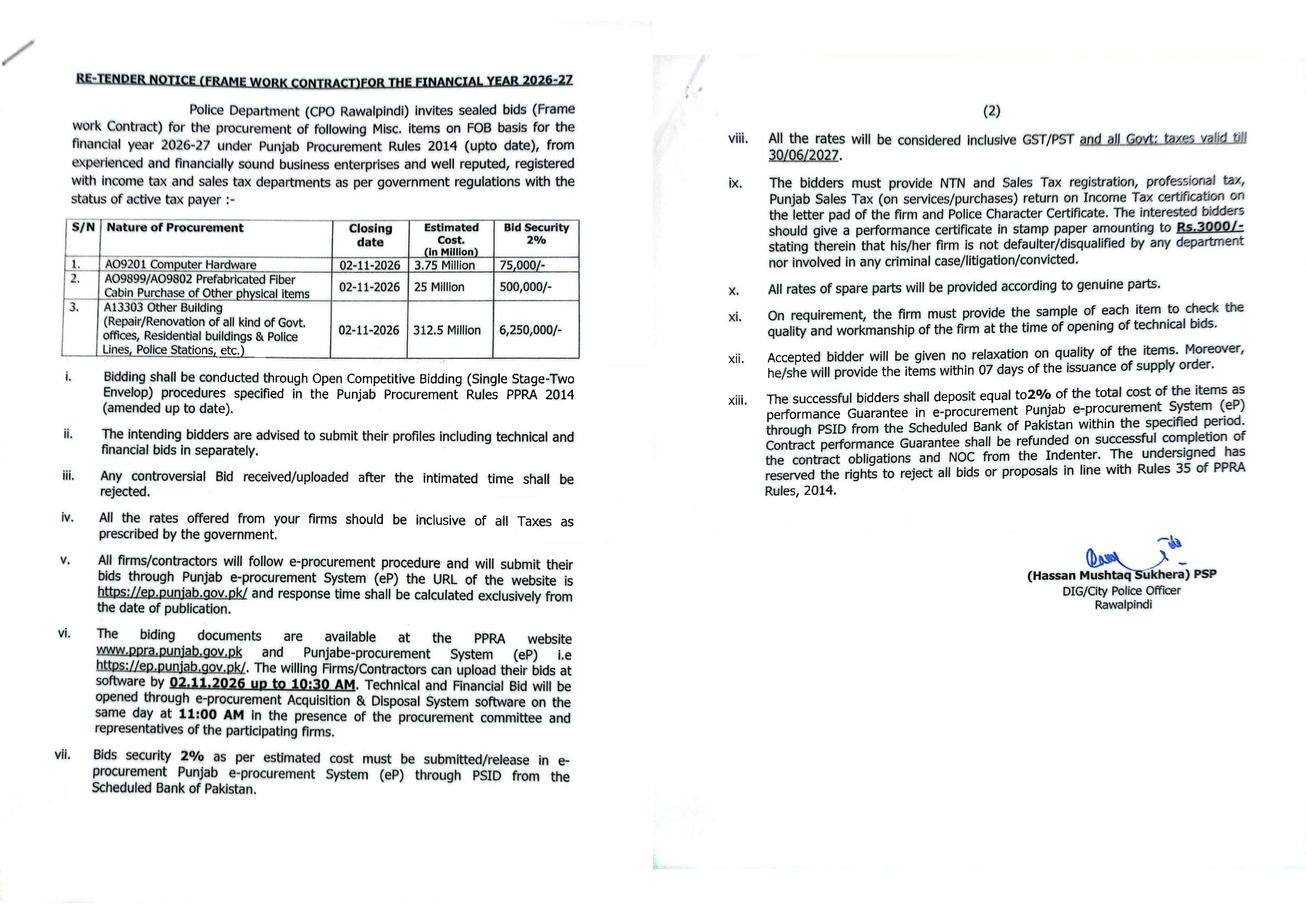 Tender Document