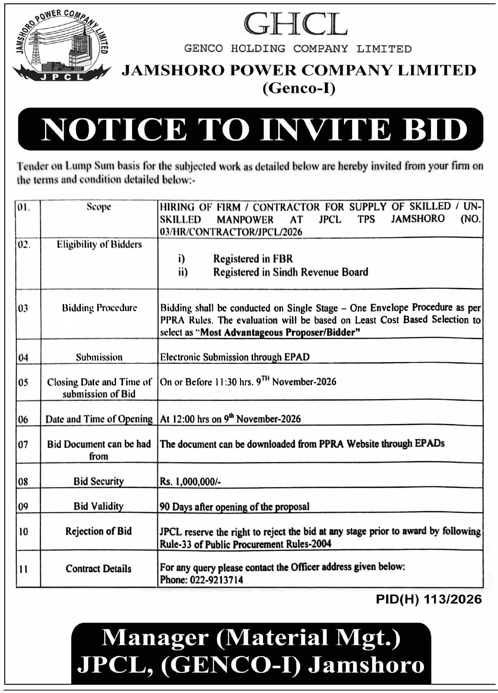Tender Document