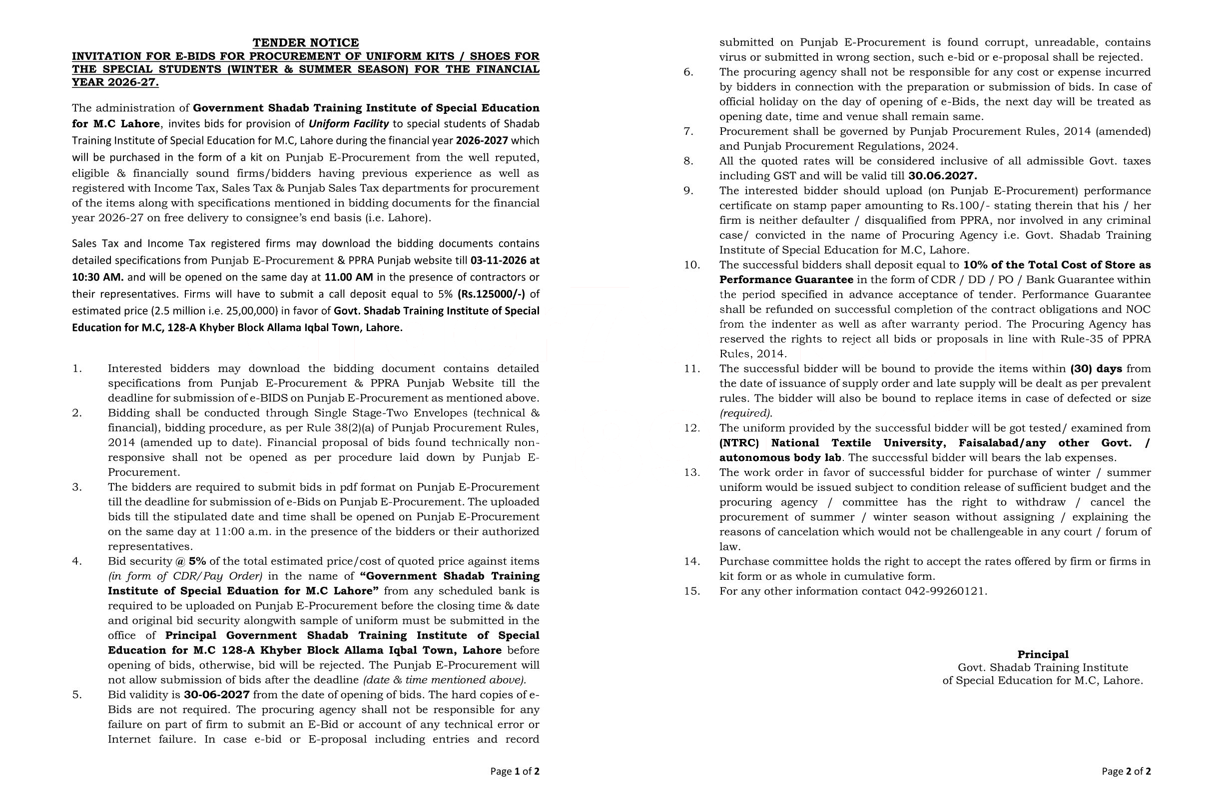 Tender Document