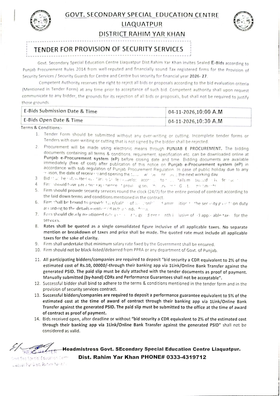 Tender Document