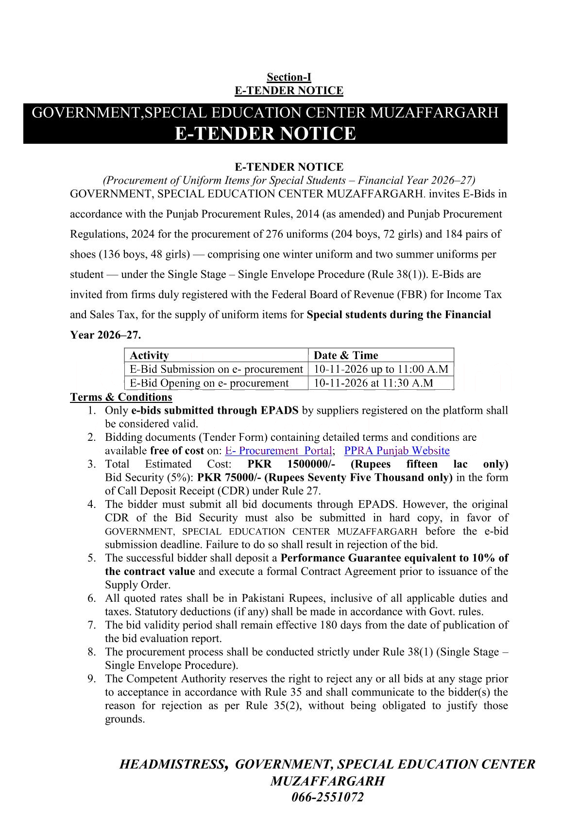 Tender Document