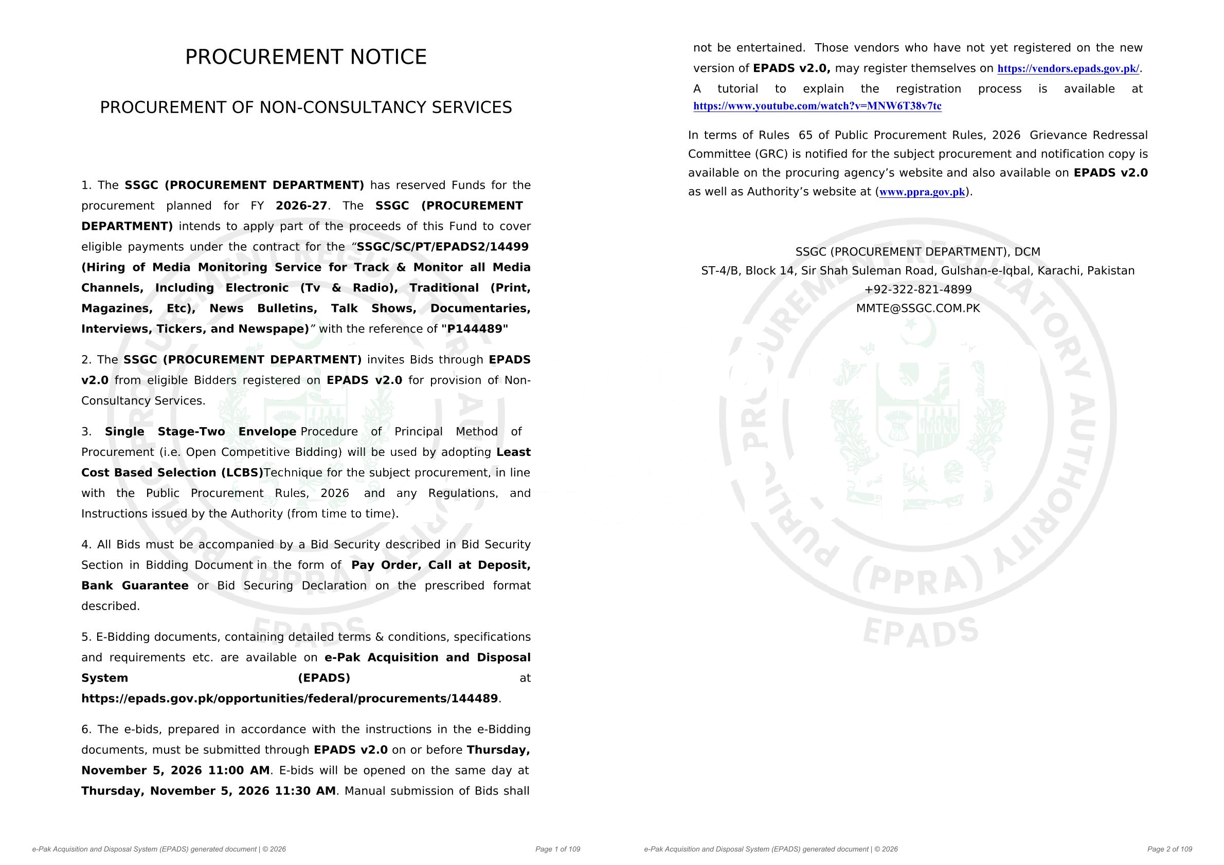 Tender Document