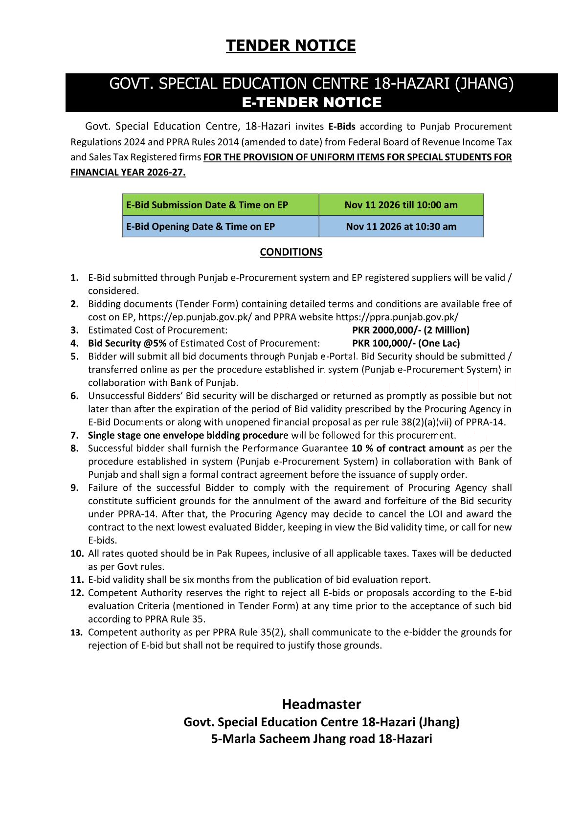 Tender Document
