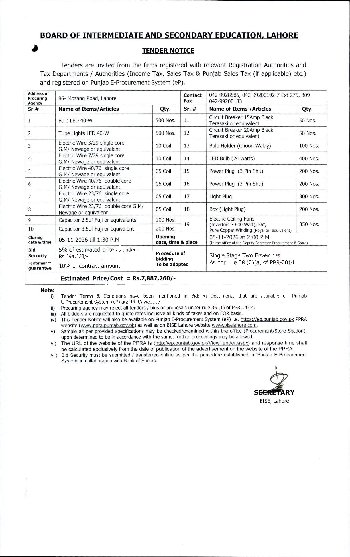 Tender Document