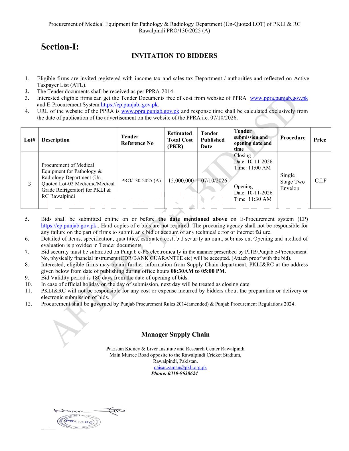 Tender Document
