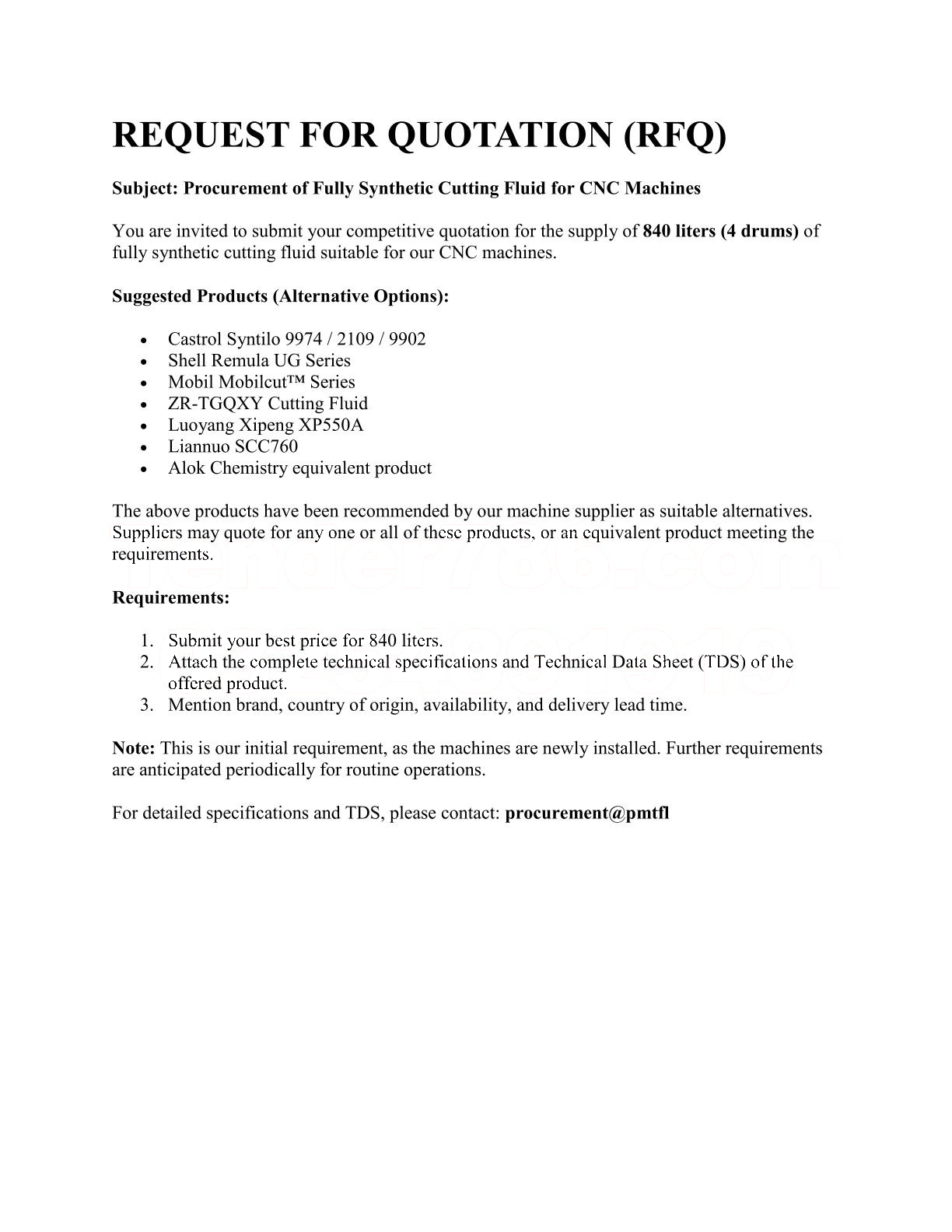 Tender Document
