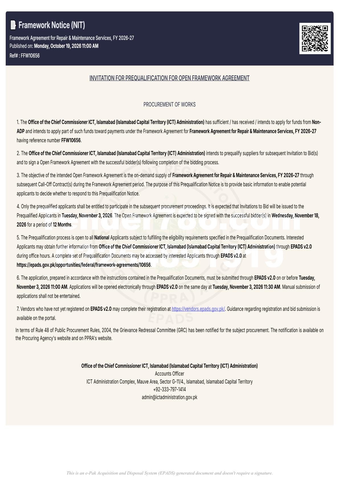 Tender Document