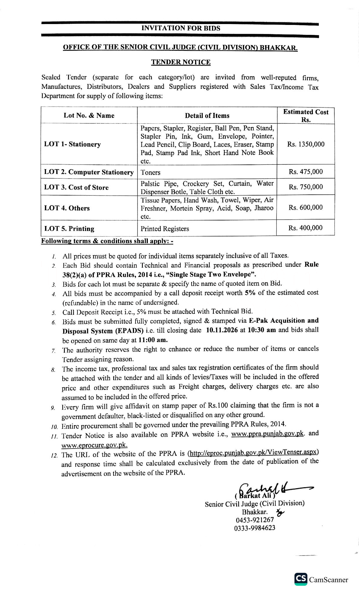 Tender Document
