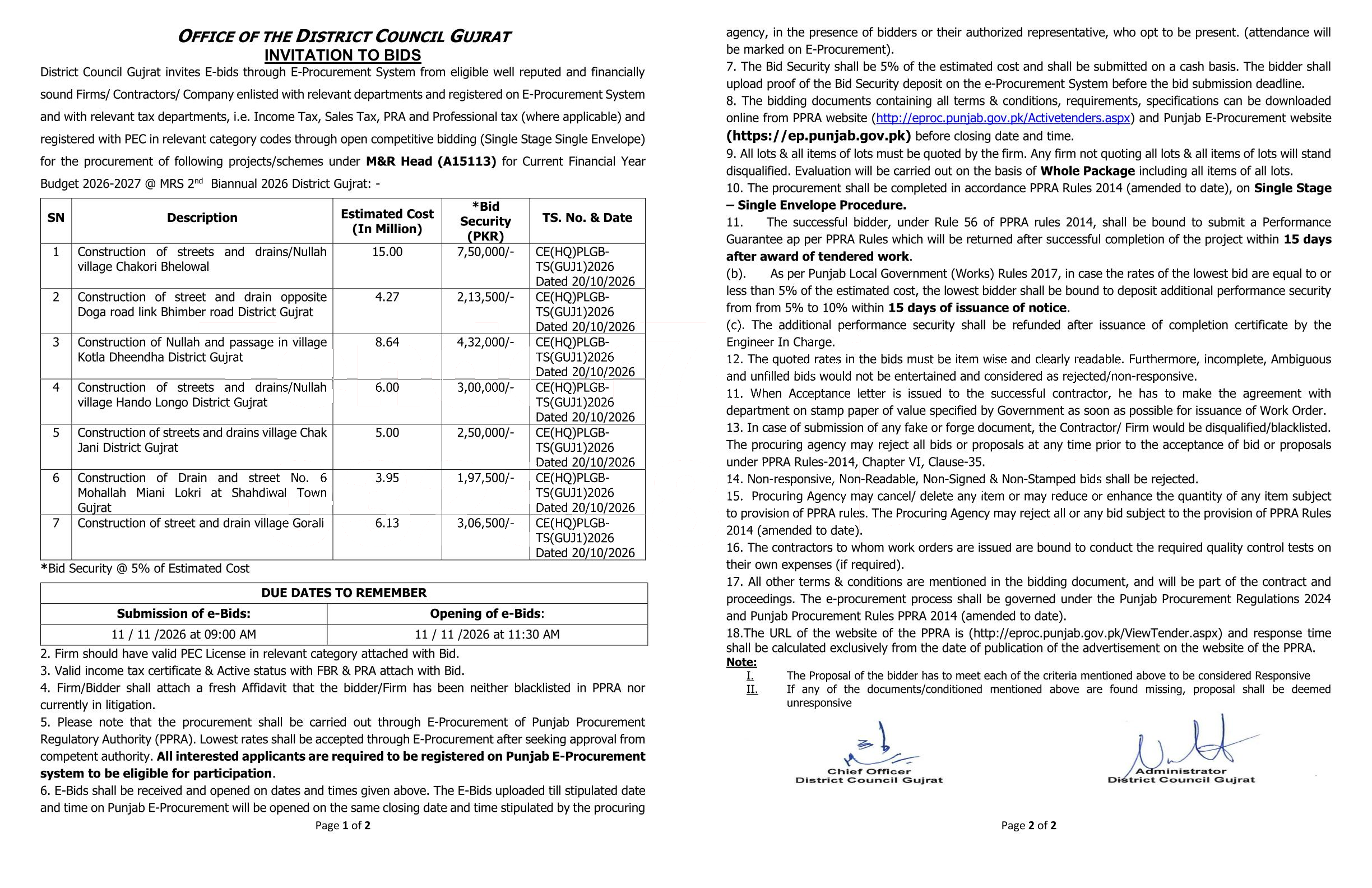 Tender Document