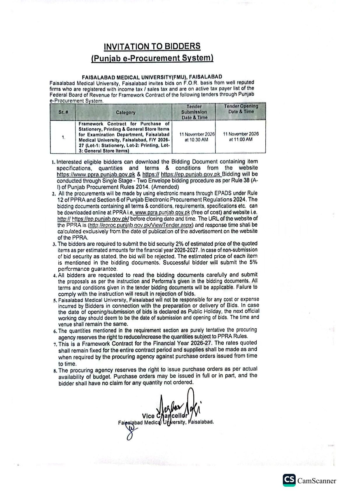 Tender Document