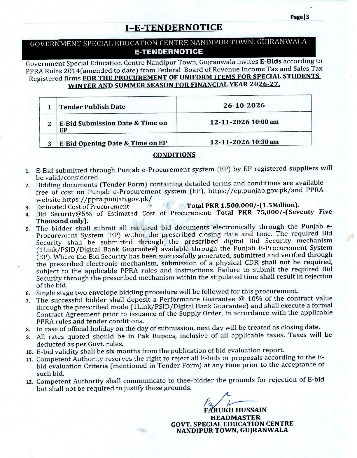 Tender Document