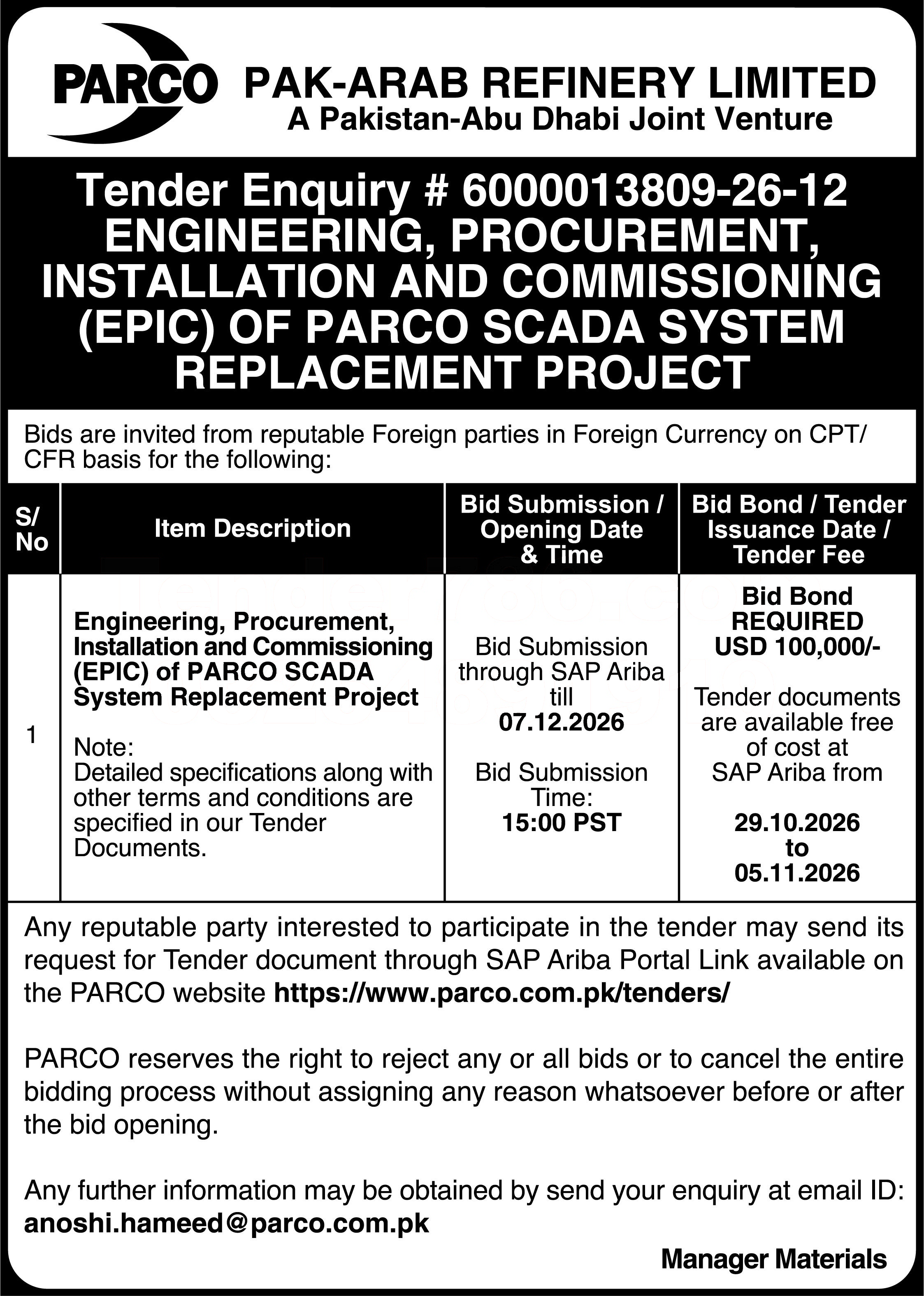 Tender Document