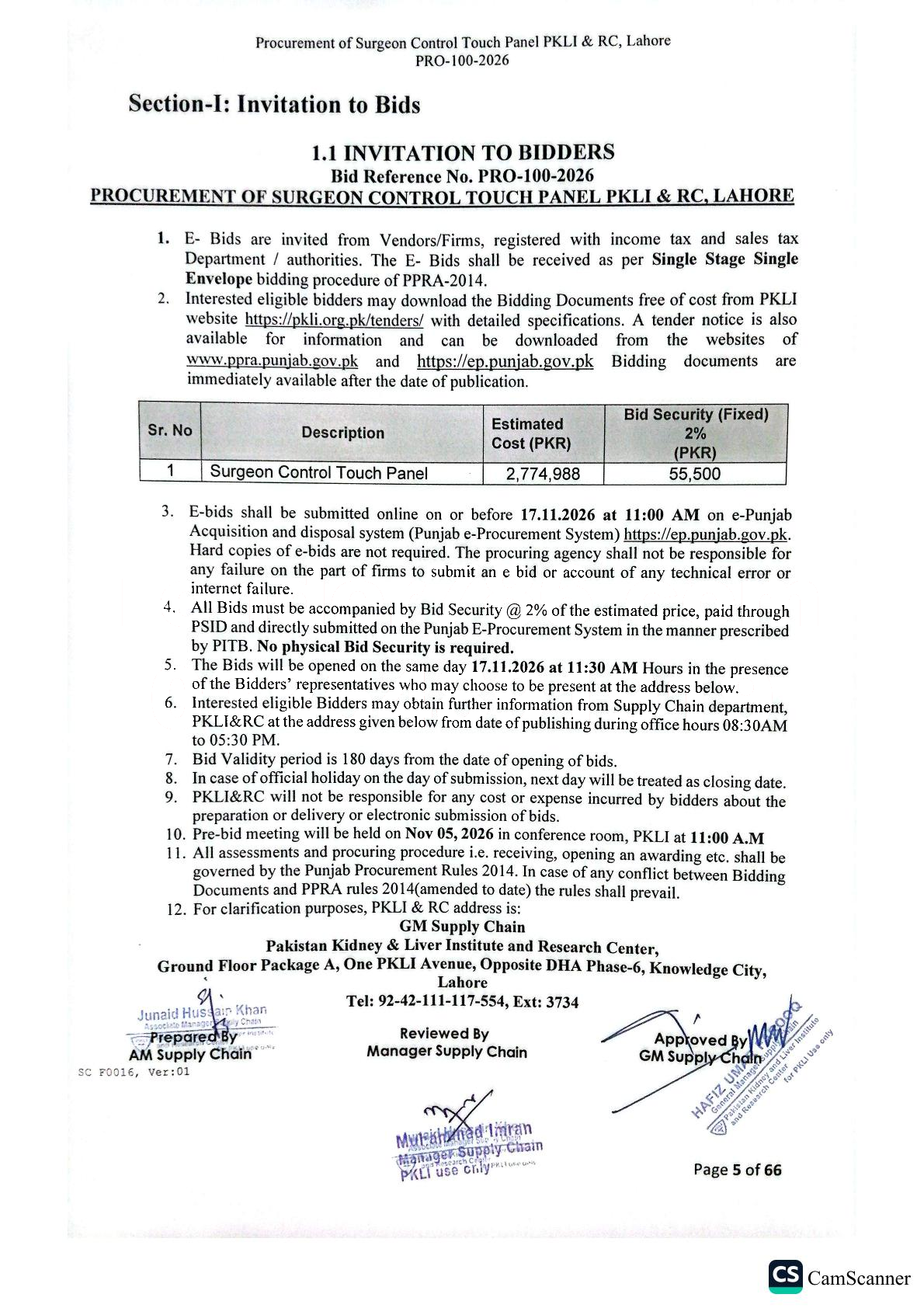 Tender Document