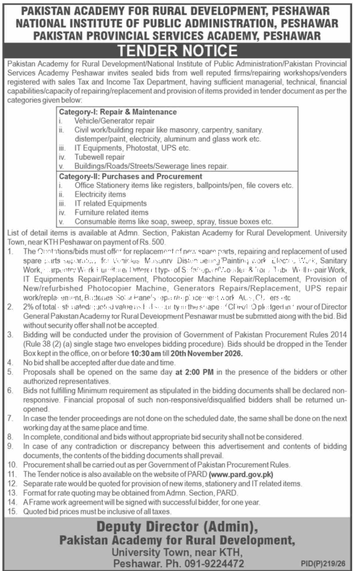 Tender Document