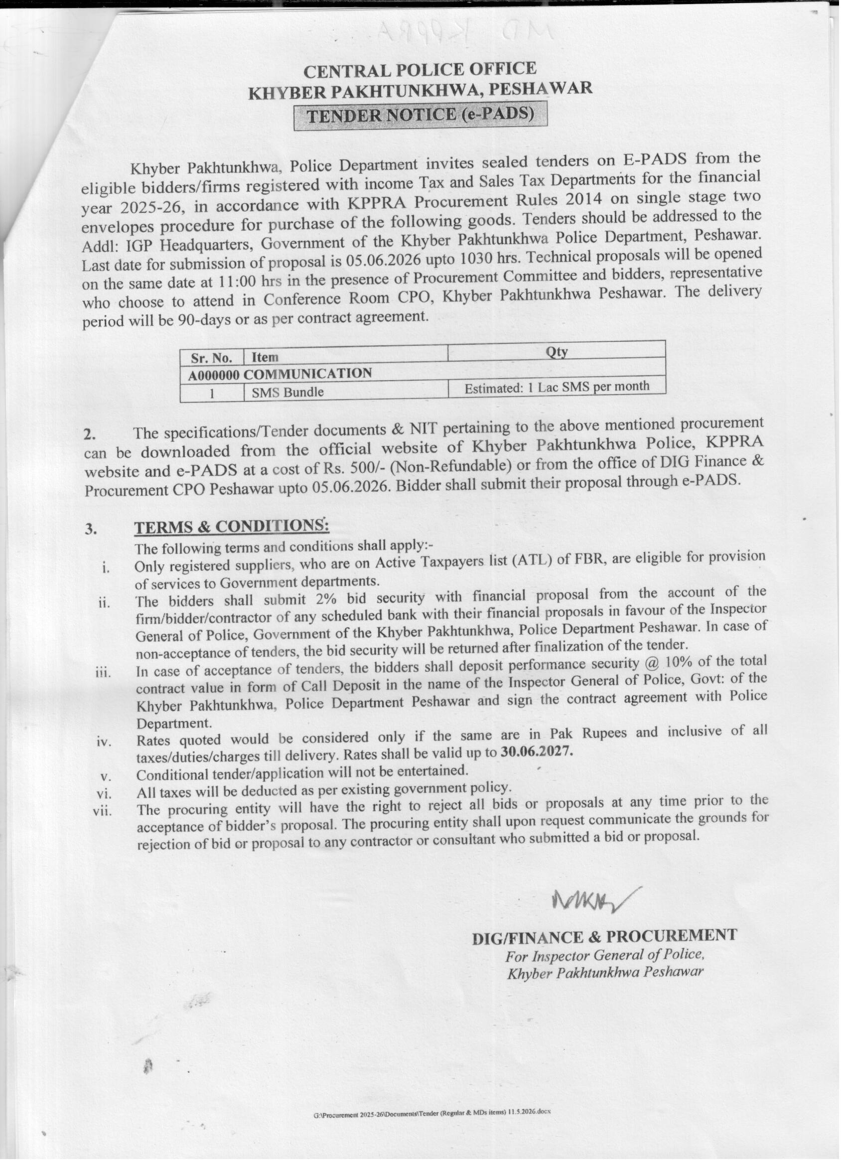 Tender Document