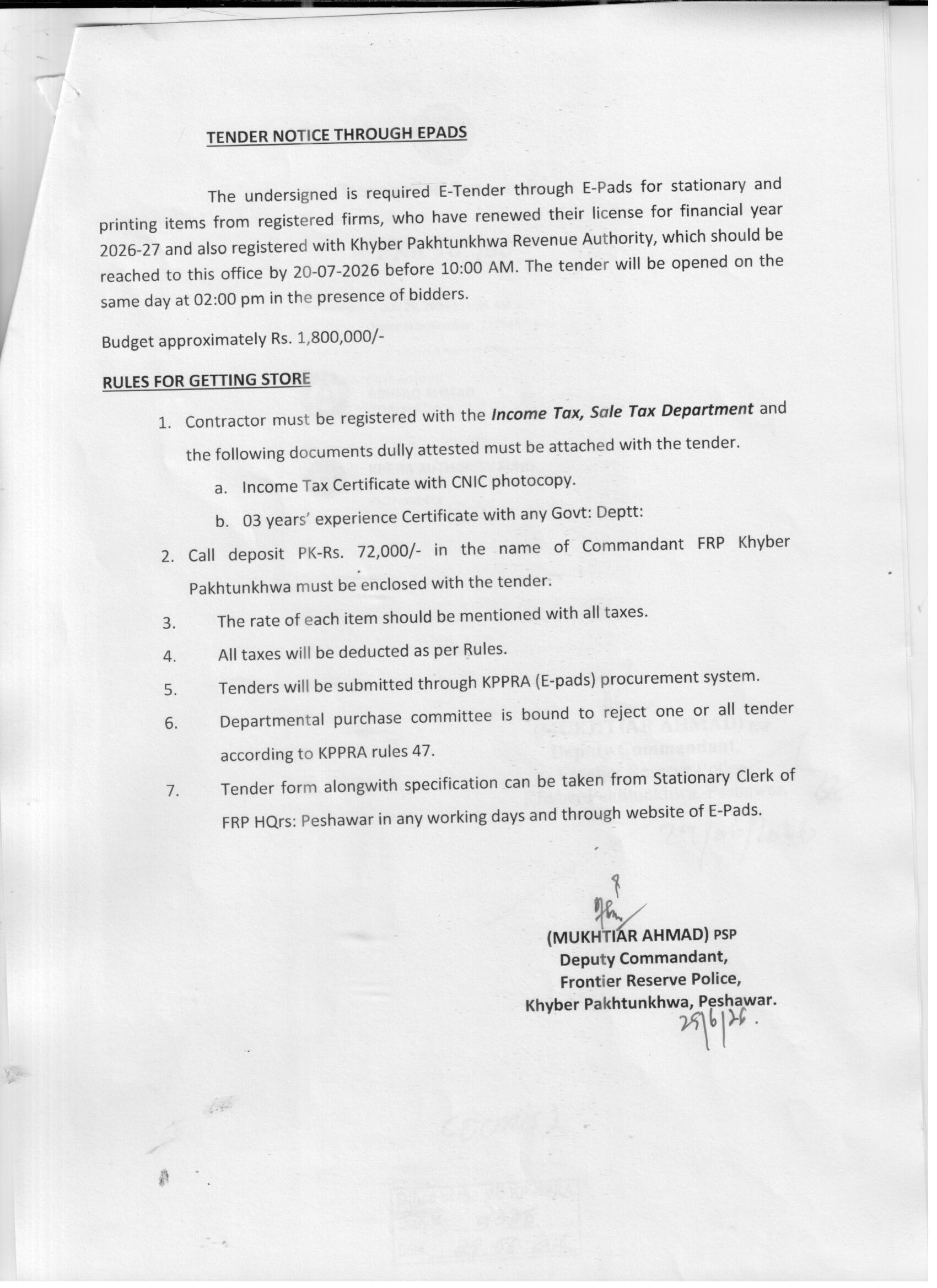 Tender Document