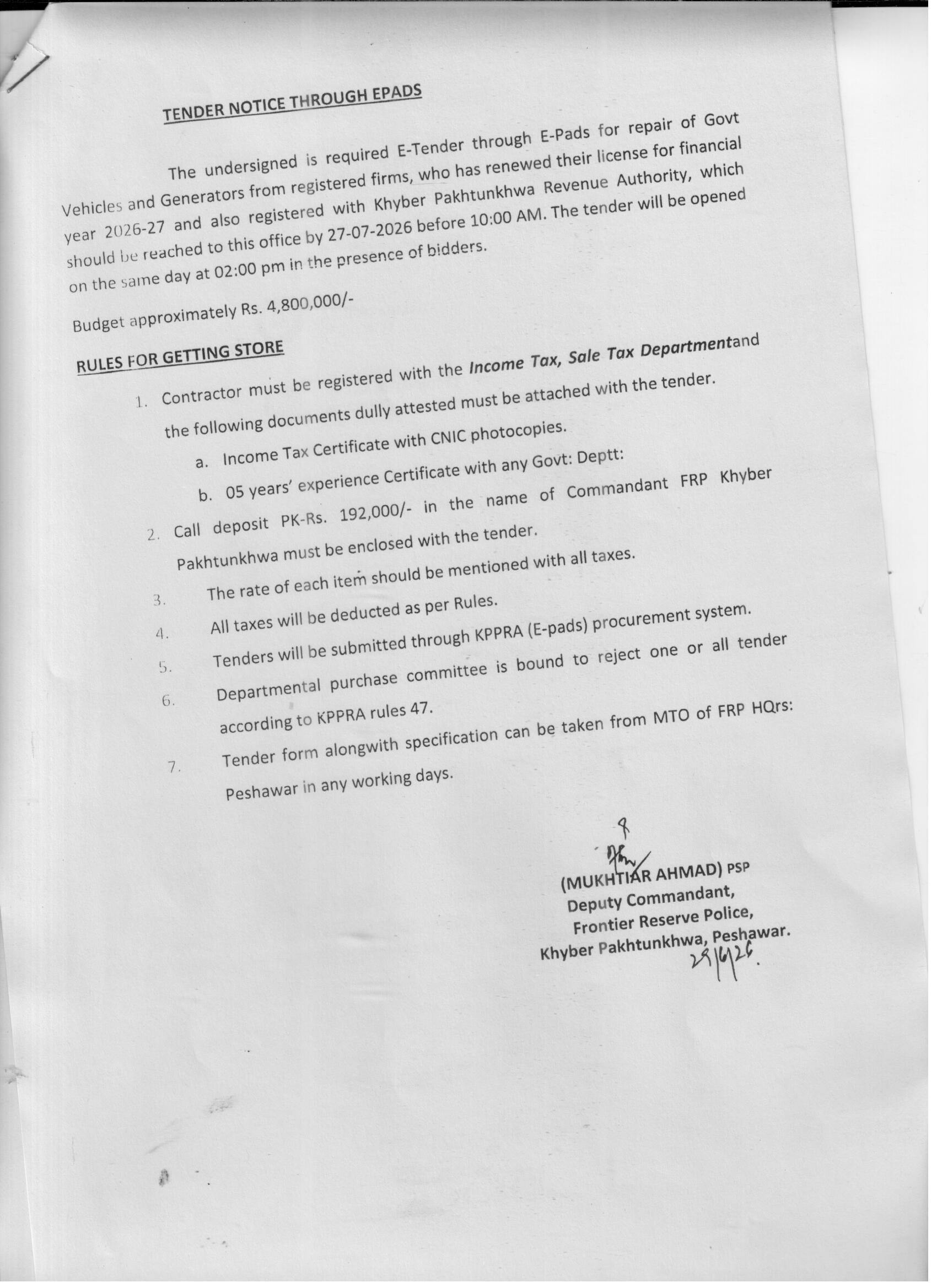 Tender Document