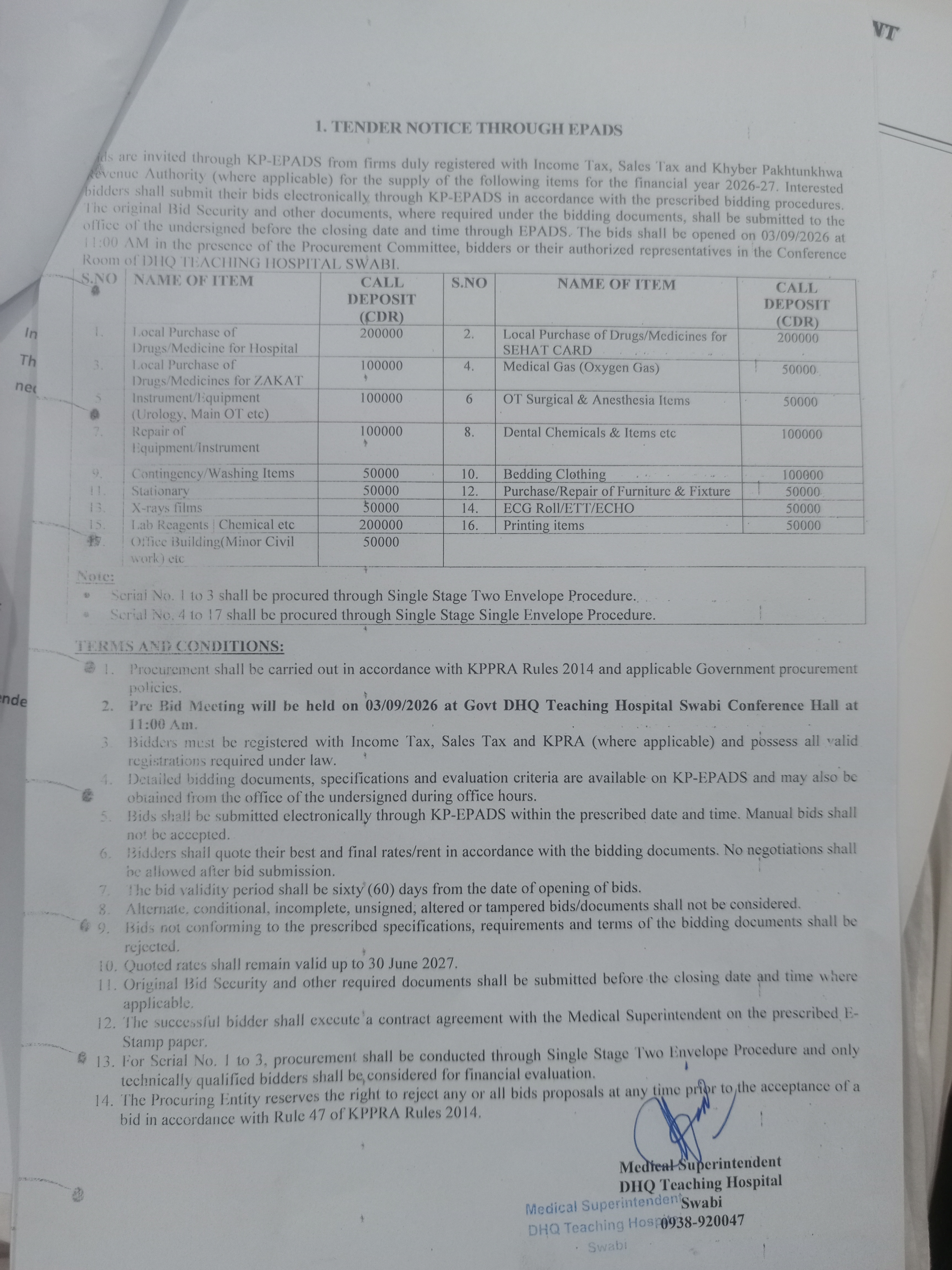 Tender Document