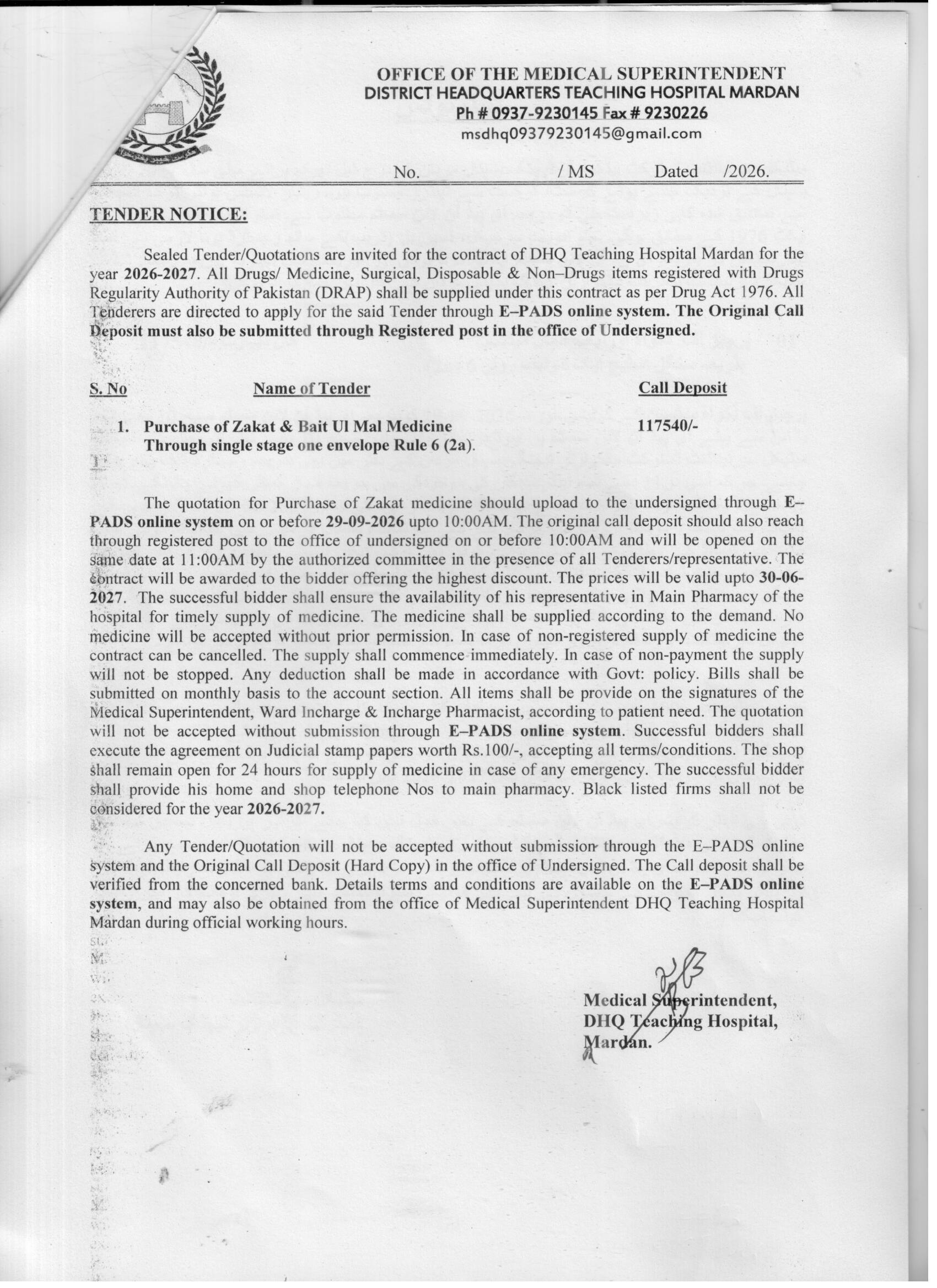 Tender Document