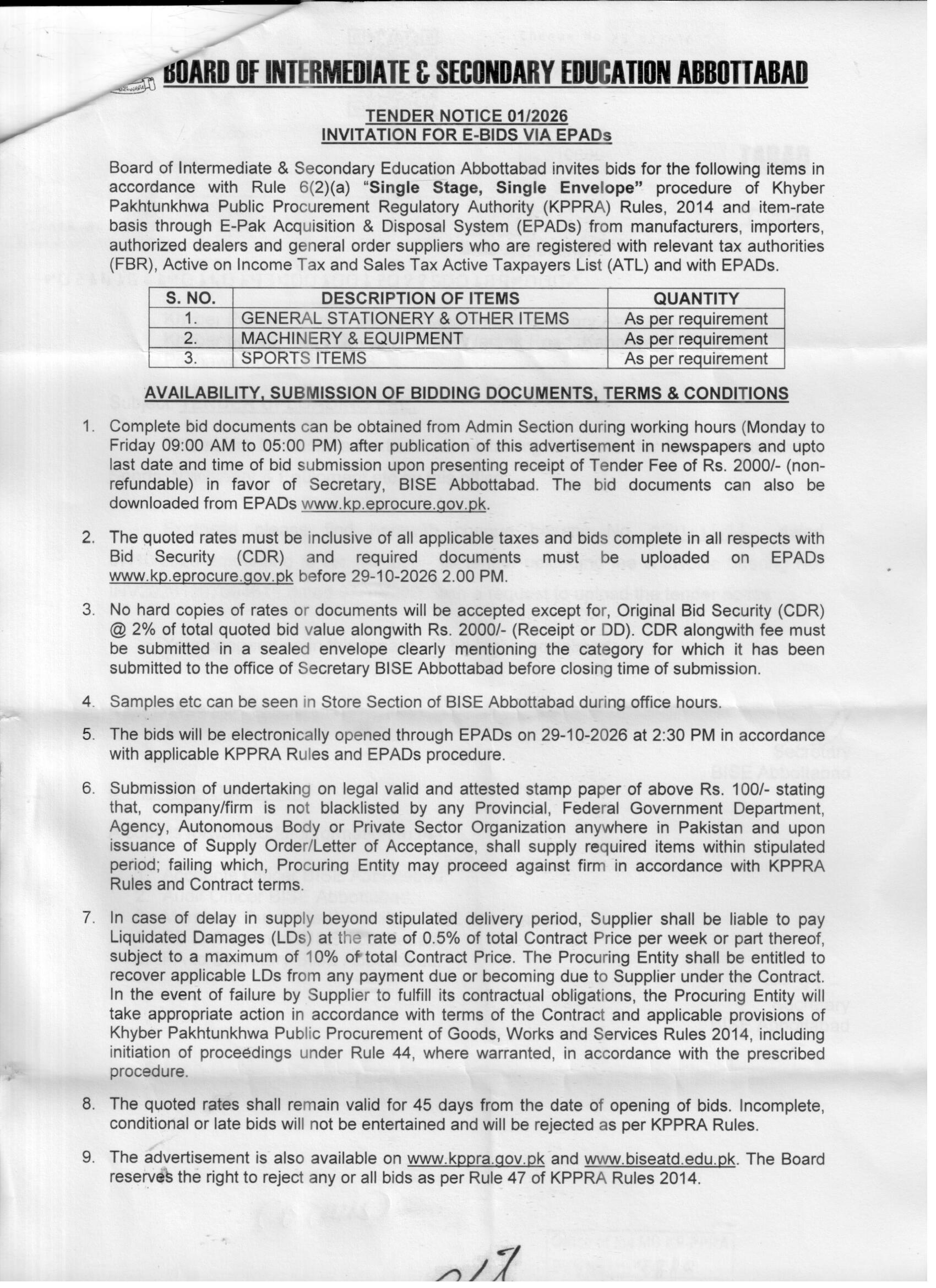 Tender Document