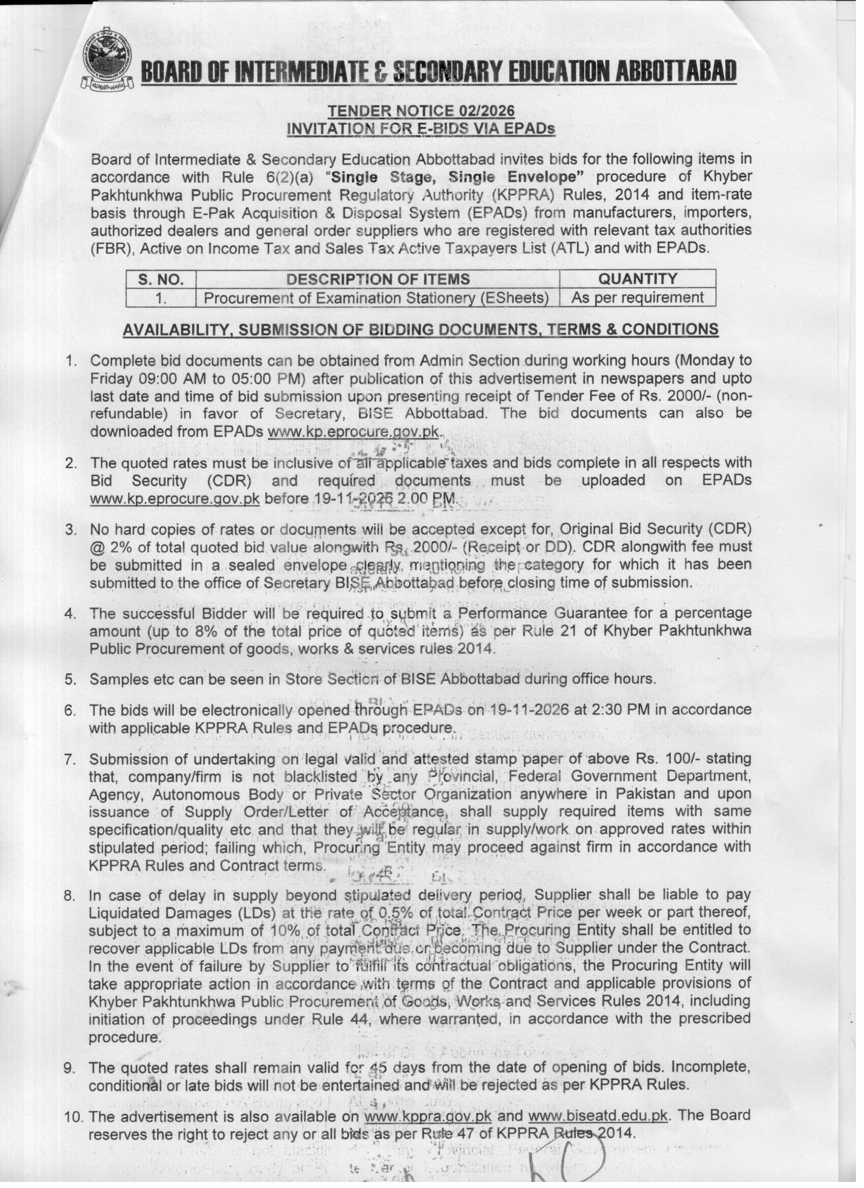 Tender Document